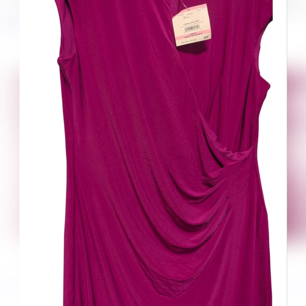 Anne Klein Magenta Draped Dress - Picture 4 of 4